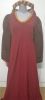 Adult Female Costumes to Hire - Medieval Maroon dress - gold detail on collar